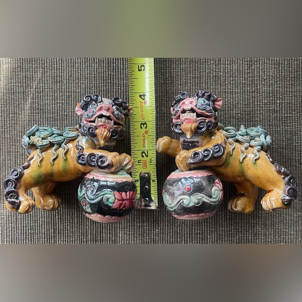 Foo Dog / Foo Lions Sancai Porcelain - Early 1900s - Collectible - Picture 4 of 6